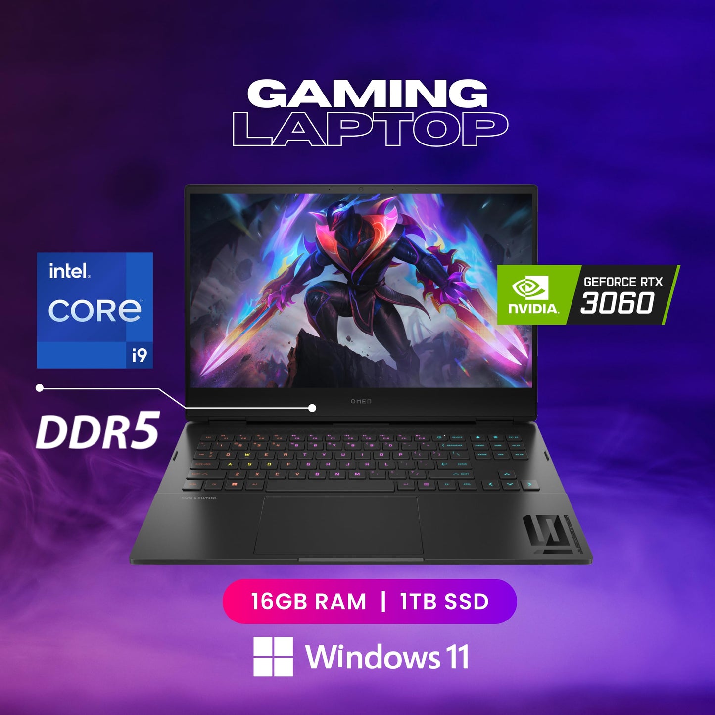 Hp Omen 16 Gaming Laptop, 16.1 Qhd(2560 X 1440) 165Hz, 14-Core I9-12900H(Upto 5Ghz), Rtx 3060, Rgb Backlit Keyboard, Ethernet, T