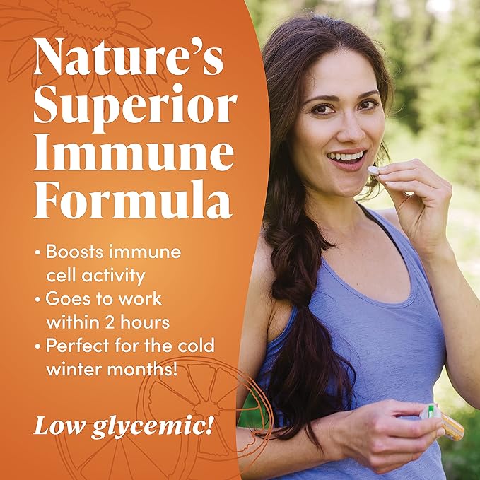 Zand Immune Fast Zesty Orange Chews | Boosts Immune Response & Cell Activity w/EpiCor*, Echinacea, 30 Tablets, 10 Serv.