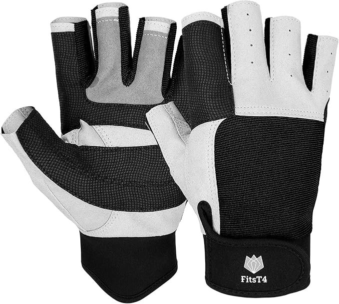 FitsT4 Sports Sailing Gloves 3/4 Finger and Grip Great for Sailing, Yachting, Paddling, Kayaking, Fishing, Dinghying Water...