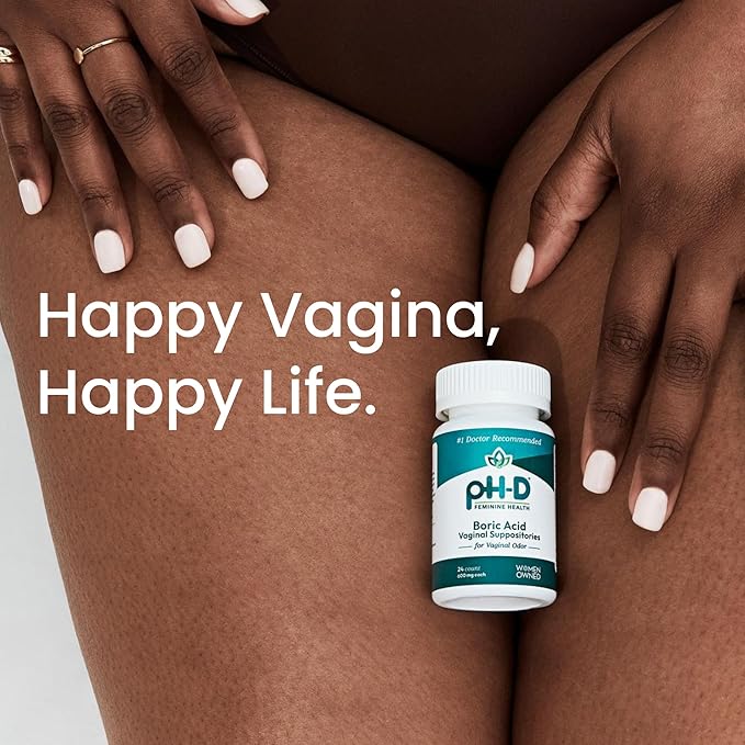 pH-D Feminine Health - 600 mg Boric Acid Suppositories - Woman Owned - for Vaginal Odor Use - 72 count