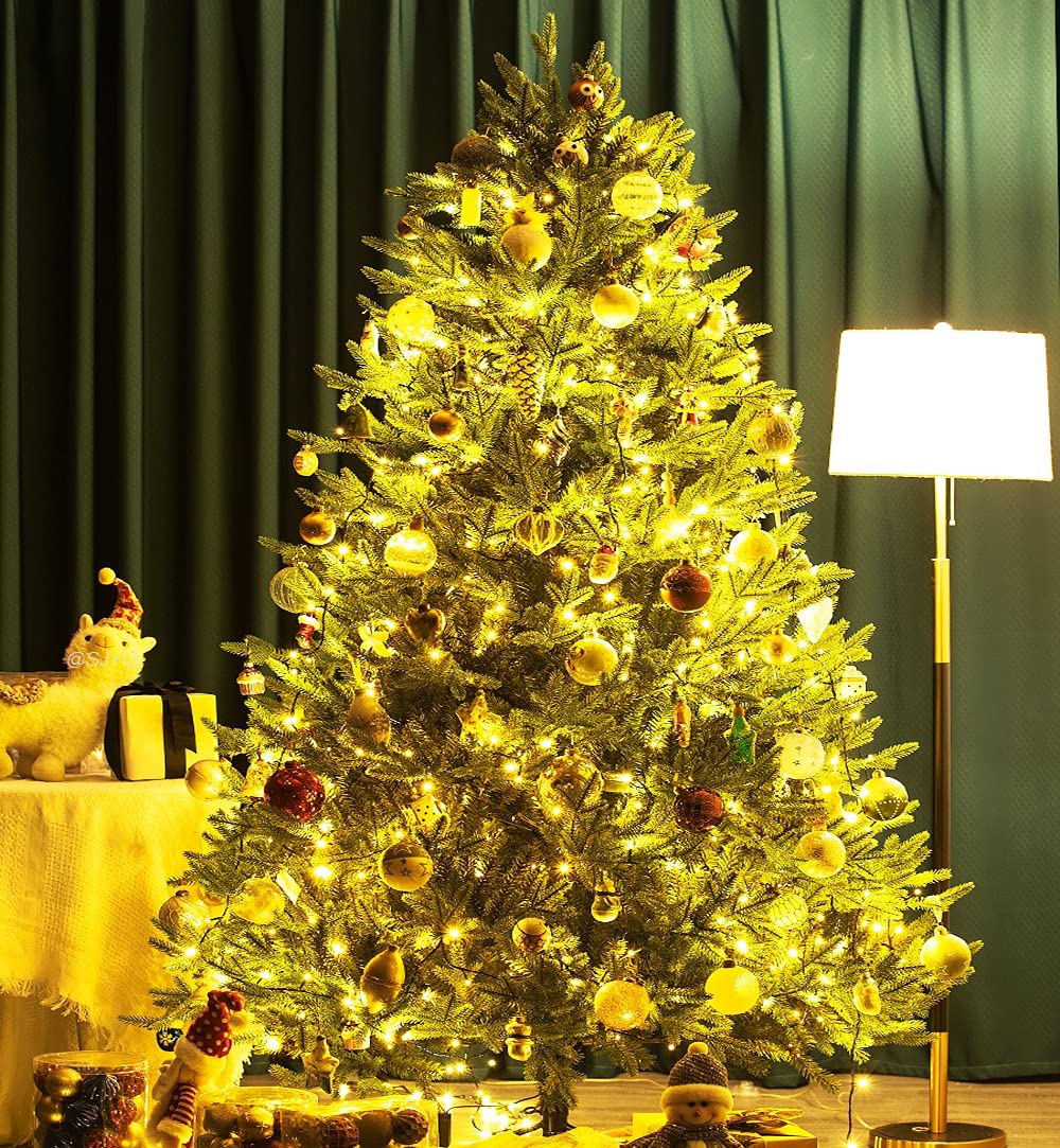 Mashang 50 Led Battery Operated String Lights, Warm White, Green Wire, 8 Modes, Waterproof For Indoor/Outdoor Xmas Decor