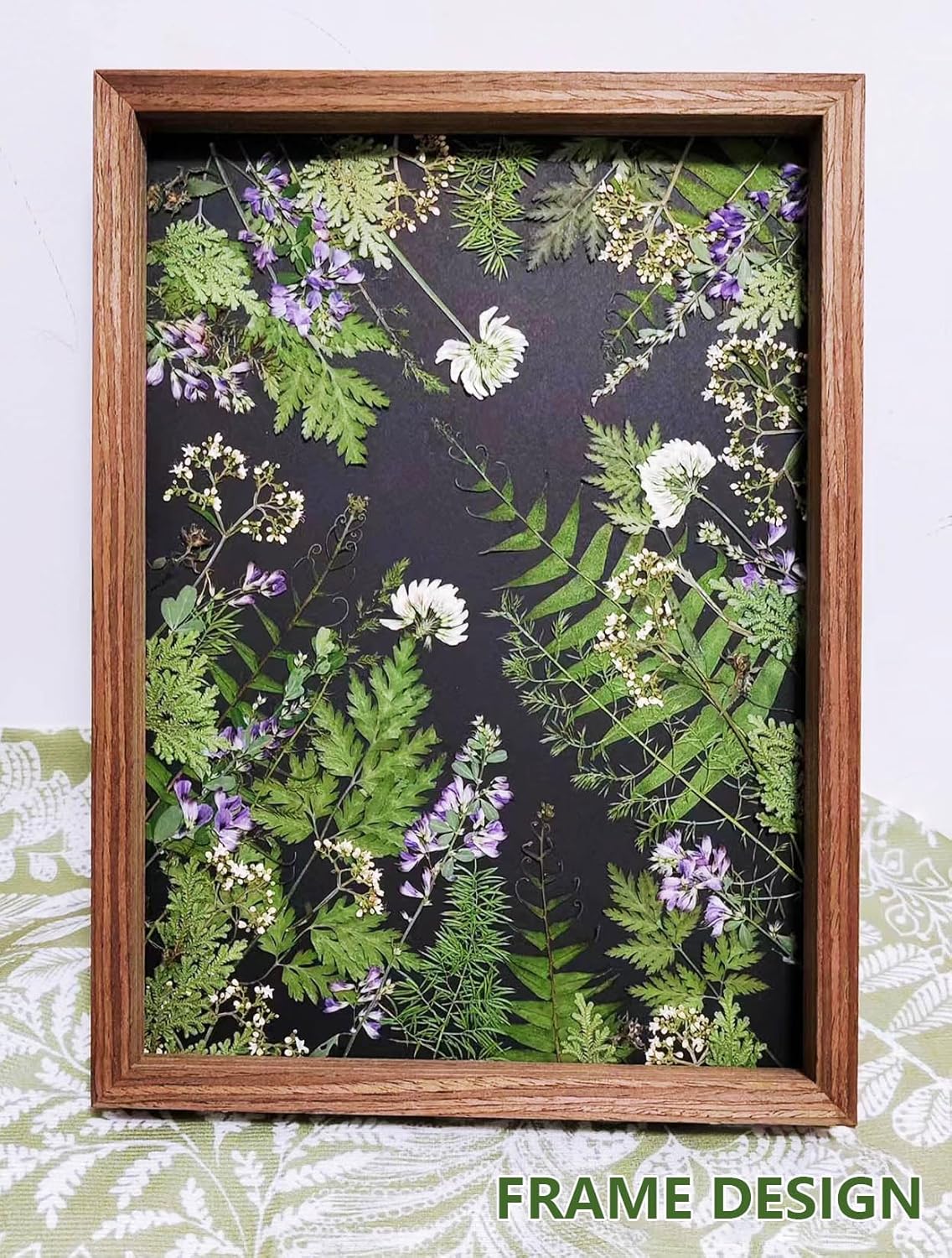 AHTONG 48 PCS Pressed Ferns Large Dried Pressed Leaves, Dried Flowers for Crafs, Resin Molds, Candle Making, Bookmarks(Fern)