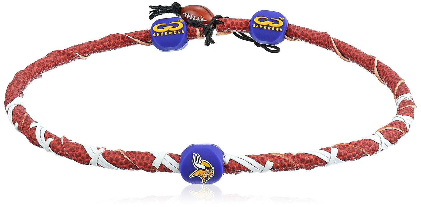 NFL Minnesota Vikings Classic Spiral Football Necklace, One Size, Black