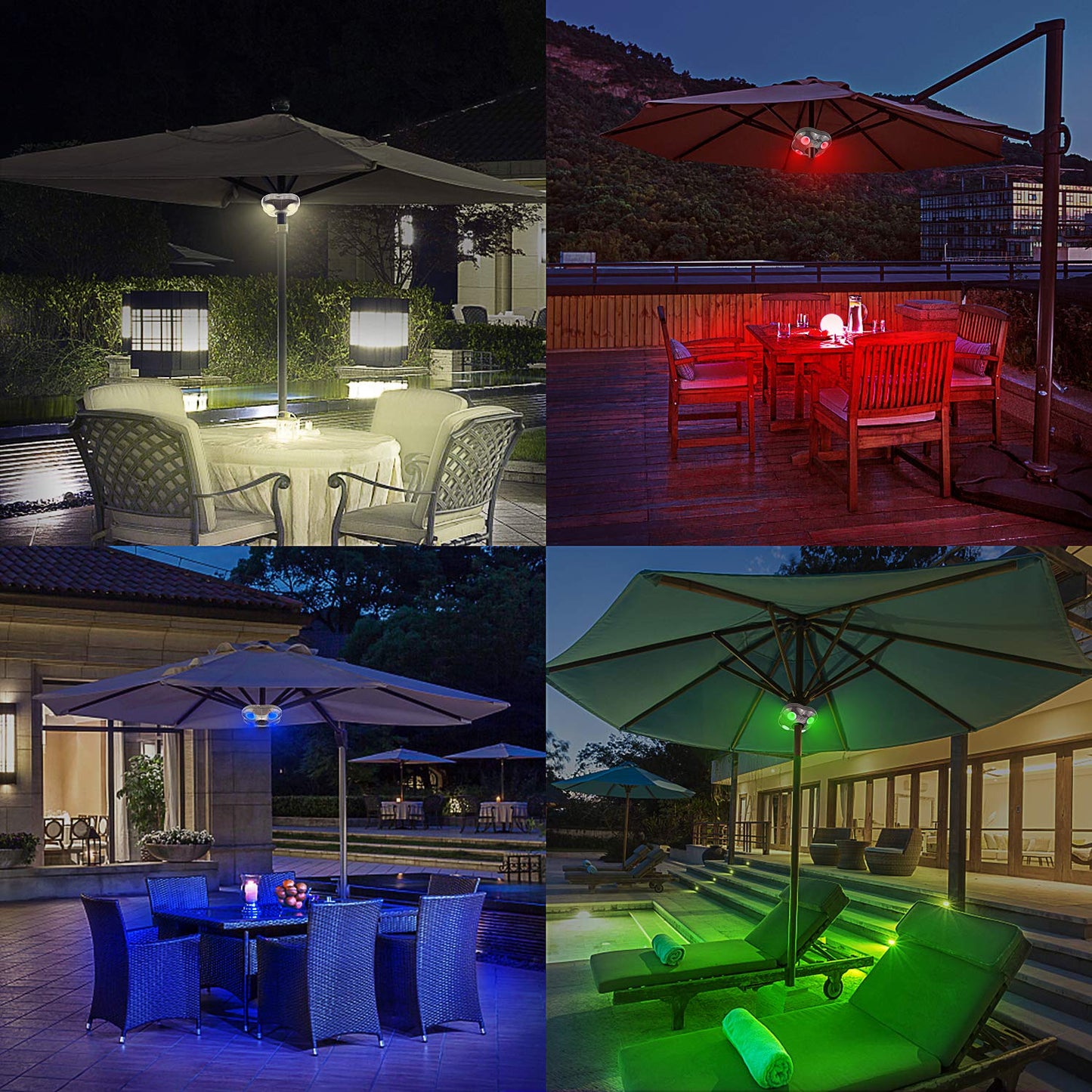 BIGMONAT Patio Umbrella Light, Battery Operated, Color Changing, 250 Lumens, Remote & Timer, Brown, Model B1040IR-16C-1Brown