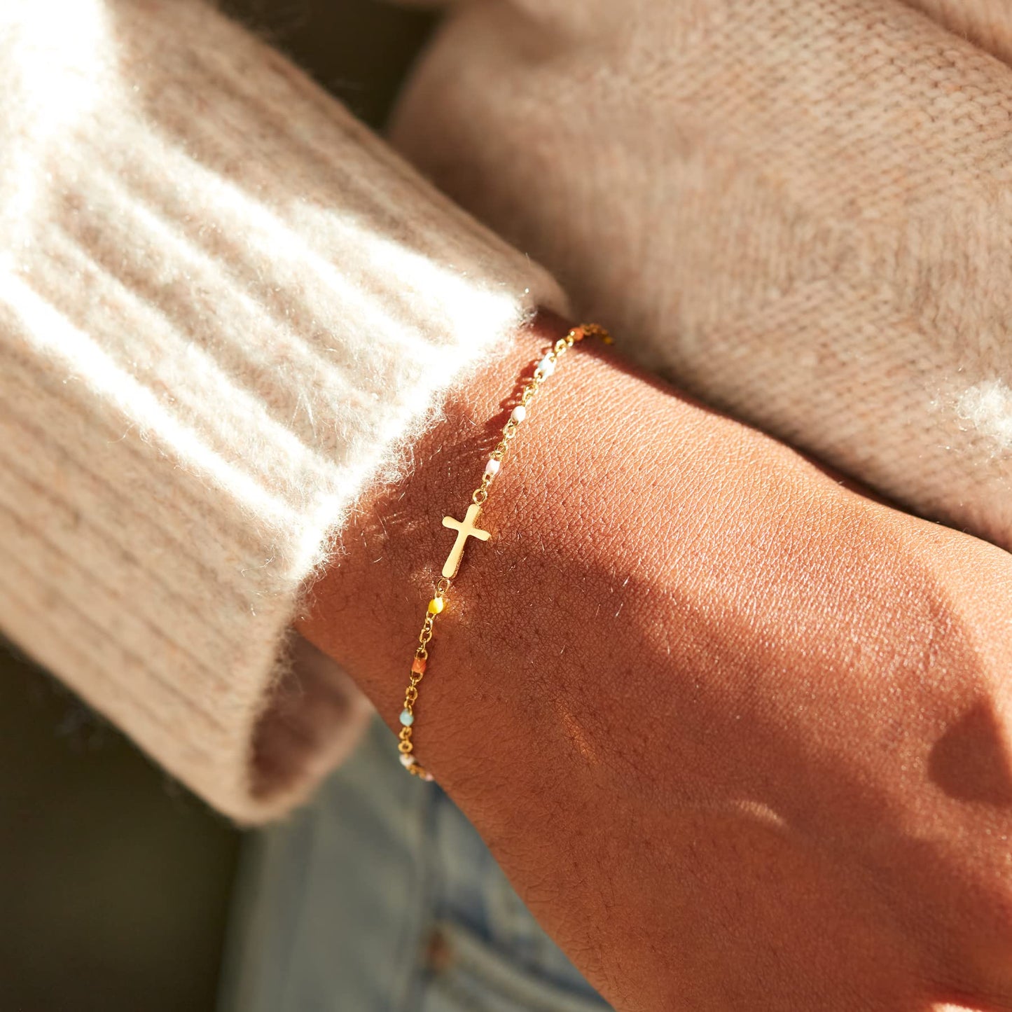 STORYJEWELLERY Religious & Christian Gifts for Women, Cross Bracelet for Women, Confirmation Baptism and Easter Gifts, Encourage