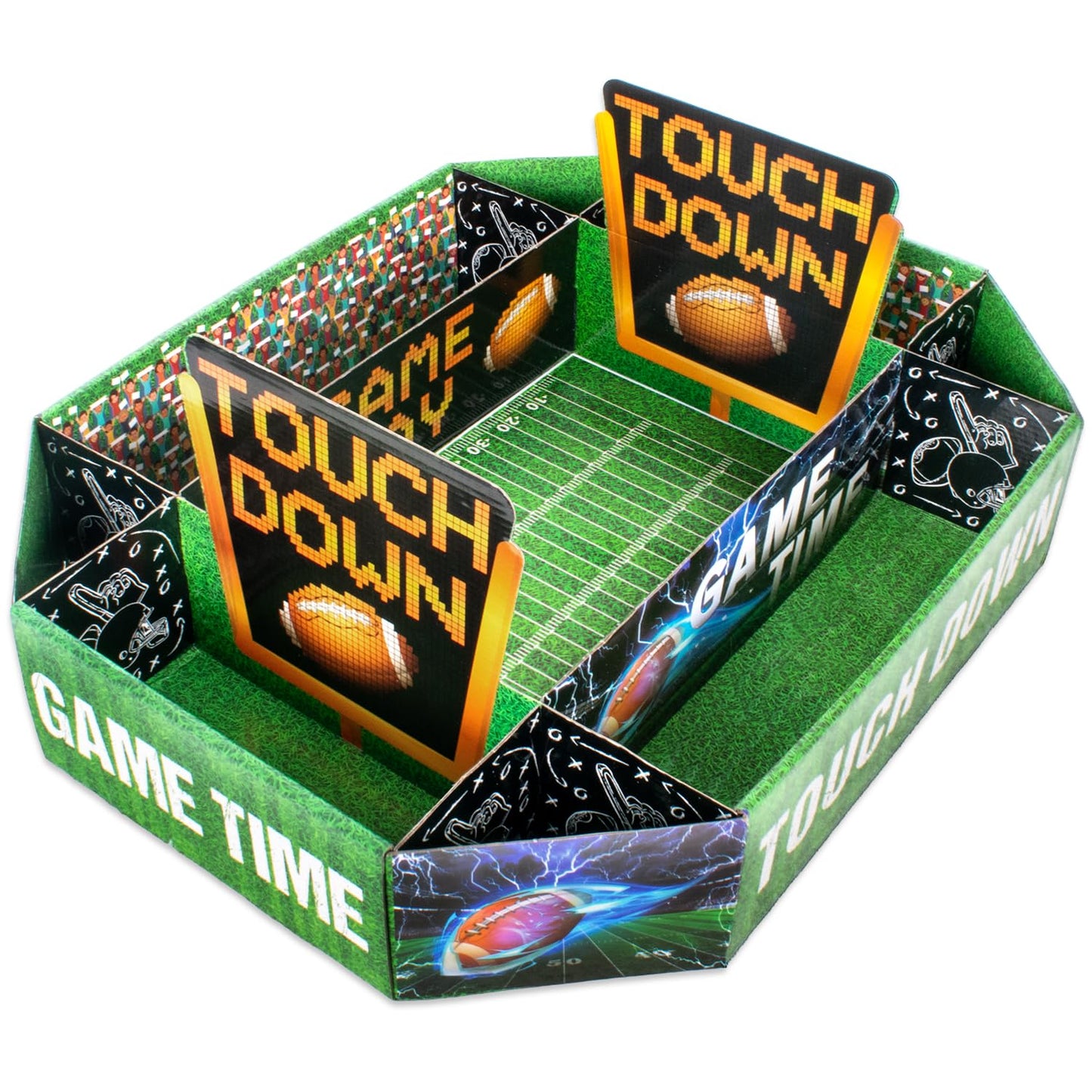 Football Party Supplies Food Tray – 25 x 20 Inch Large Snack Stadium, Serving Tray for Super Bowl Party - Football Party Decorations with Food Display for Game Day