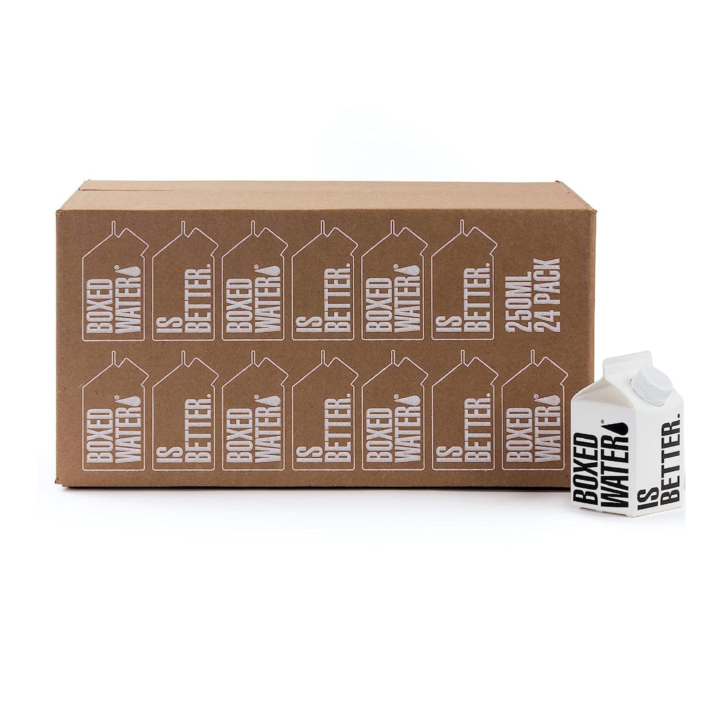 Boxed Water 8.5 oz. (24 Pack) - Purified Drinking Water in 92% Plant-Based Boxes, 100% Recyclable, BPA-Free, Refillable Cartons,
