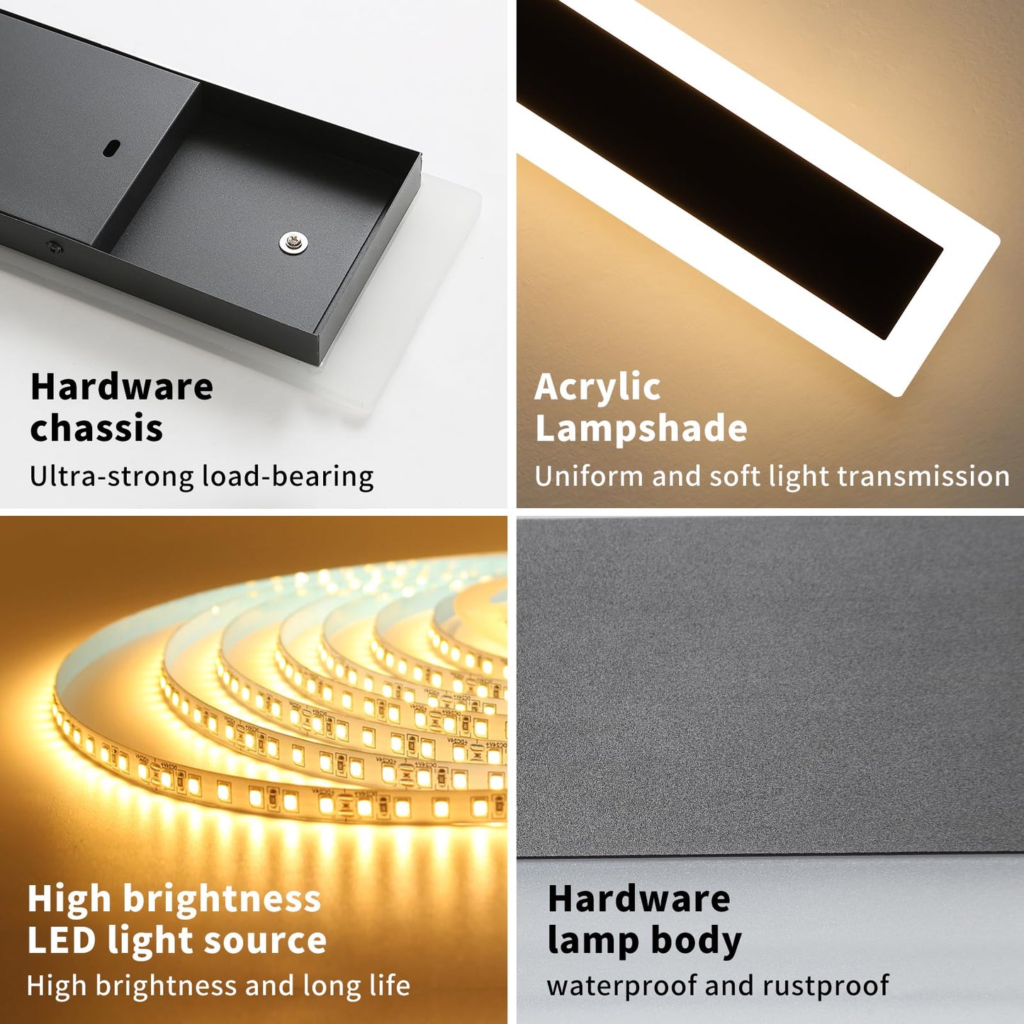 Upgrade Widened 2 Pack 71Inch Long Outdoor Wall Light  Dimmable 3000K-6000K  Modern Exterior Wall Sconces  Ip65 Waterproof  60W  Black Led Wall Mount Light For House  Yard  Garden With Remote Control