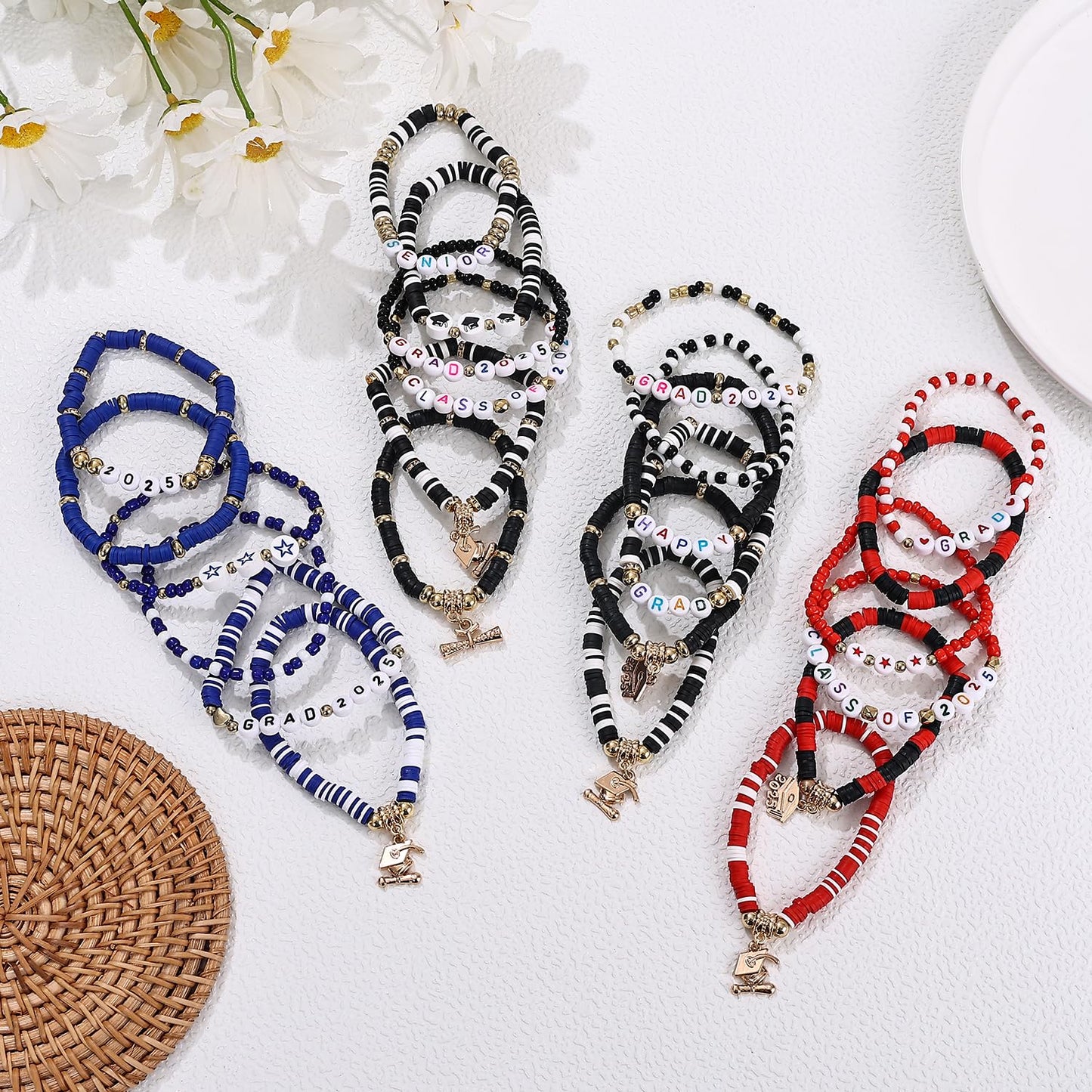 Taouzi Class Of 2025 Bracelets Bulk 2025 Graduation Gifts for Her Him Congrats Graduation Party Favors Jewelry for Teacher Stude