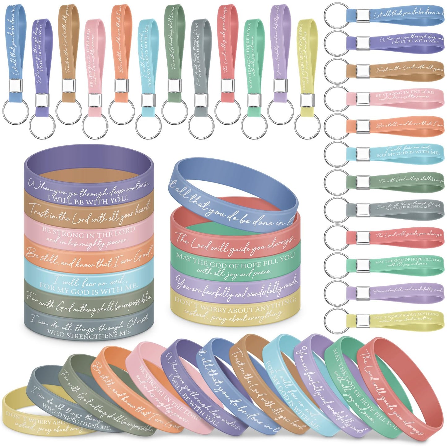 Ecation Bible Verses Bracelets Bulk Scripture Silicone Religious Bracelets Motivational Quote Rubber Wristbands Inspirational Ch