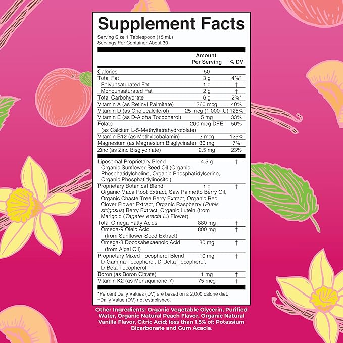 MaryRuth Organics Multivitamin for Women 40+, Womens Multivitamin Liposomal, Immune Support Supplement, Energy Supplements & Sleep Aid, Vegan, Sugar Free, Non-GMO, 15.22 Fl Oz