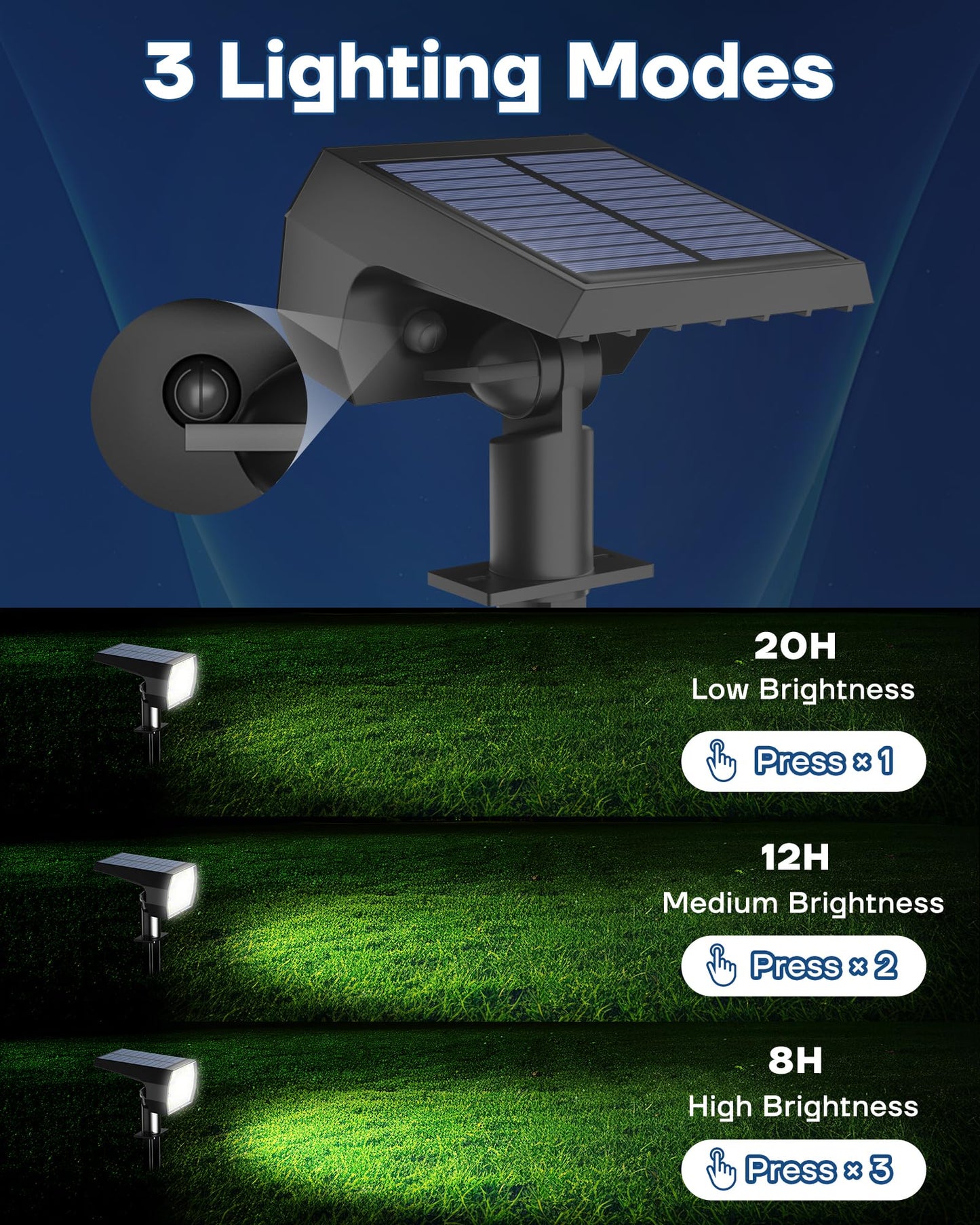 Kaxiida Solar Lights Outdoor Waterproof IP68, 56LED Spot Lights, 10 Pack, White, Model CPD-23