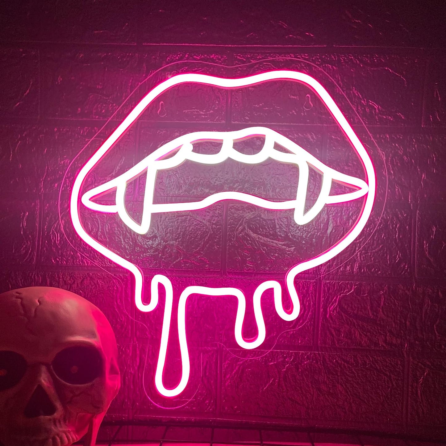 Lip Neon Sign  Halloween Lips Neon Light For Wall Decor  Red Led Big Lip Shaped Neon Signs For Party Aesthetics Decorations  Usb Powered Custom Creative Neon Sign For Unique Gift Man