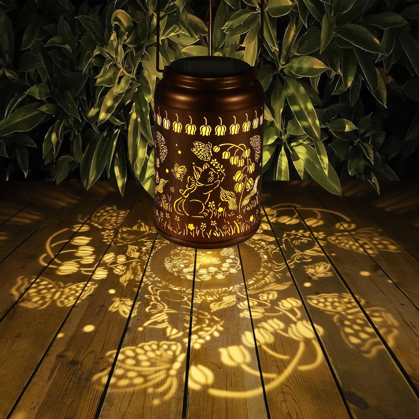 Tepaken Solar Lantern Hummingbird Garden Decor, Waterproof, Gold, T-DL-106, Hanging Lights for Yard, Patio, Backyard, Porch