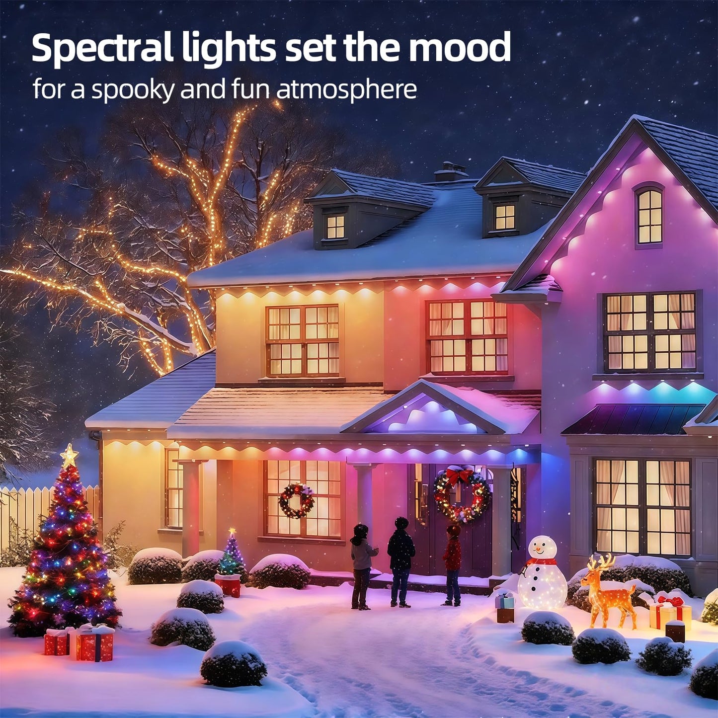 Ahawill Permanent Outdoor Rgb Lights With Ip67 Waterproof  Smart Outdoor String Lights Remote Control  Eaves Lights With App  Daily And Accent Lighting For Halloween Christmas Decor (100Ft)