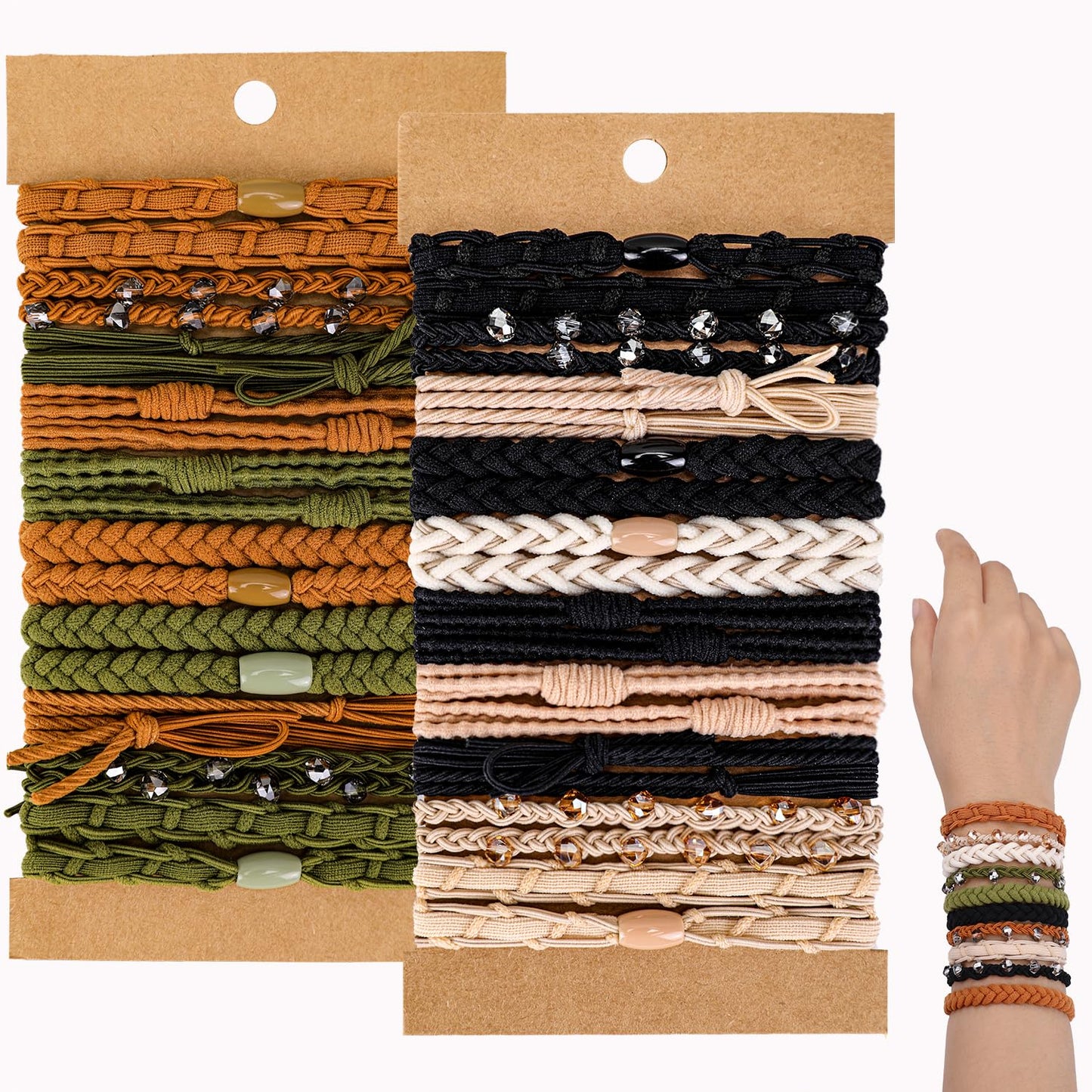 Womens hair ties,Boho Hair Ties 40pcs,anti breakage hair bands,ponytail holders,no damage for thick and thin hair,elastics hairt