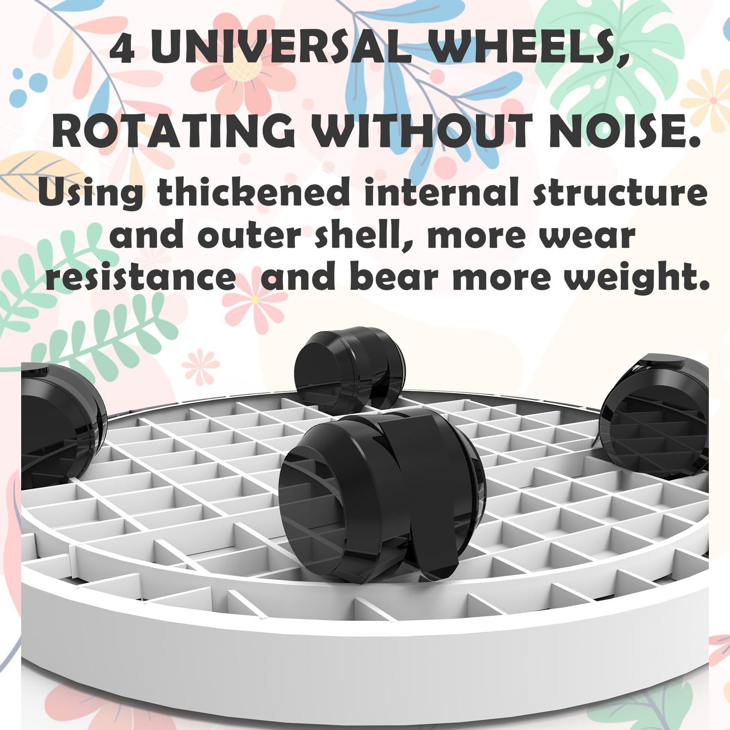 WanderingDonkey 2 Pack of 9.8 Inch Heavy Duty Plant Caddy with Wheels,Rolling Plant Stand Pot Trolley, Potted Flower Mover Dolly with Casters Round Coaster for Indoor Outdoor, Brown