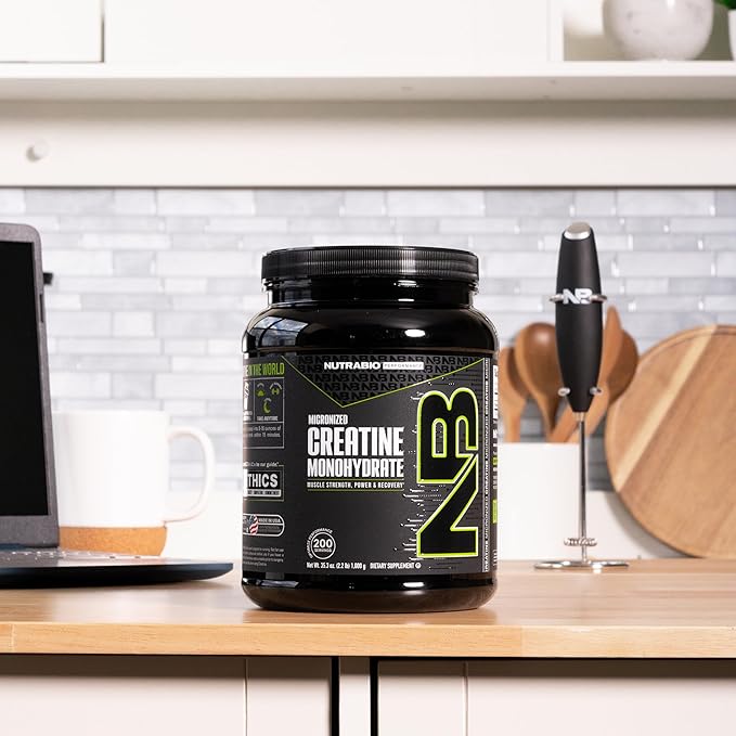 NutraBio Pure Micronized Creatine Monohydrate Powder Supplement, Unflavored, (1000 g) - Supports Bulk Muscle Energy, Recovery, and Strength - HPLC Tested Creatine Powder Supplement for Men and Women