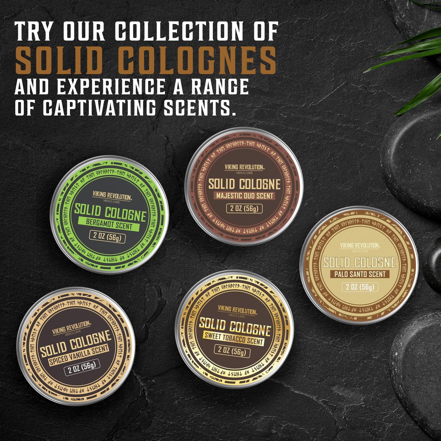 Viking Revolution Palo Santo Mens Solid Cologne Men 2 Oz - Men Solid Perfume with Palo Santo Cologne for Men - Balm Cologne for Mens Cologne Balm Travel Cologne Wax (1 pack, Palo Santo)