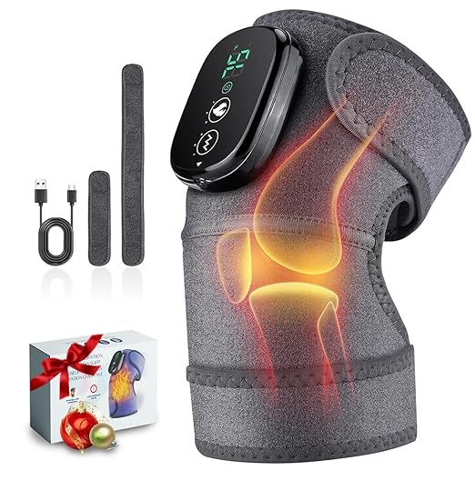 NORTHERN BROTHERS Cordless Heated Knee Massager with Heat & Vibration, 3 Heat Levels & 3 Vibration Modes, 5000mAh Recharge...