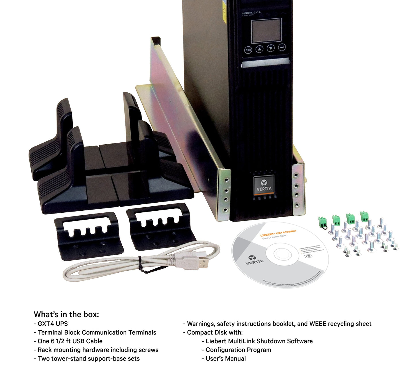Liebert Gxt4 Ups 3000Va/2700W 120V, Online Double Conversion Rack Tower, Energy Star, Uninterruptible Power Supply, Sine Wave Ba