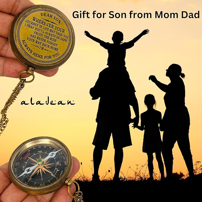 Inspiration Gift for Men Women Engraved Compass - Go Confidently - Thoreau Quote, You're Awesome Employee, Coworker Meaningful Gift for him her