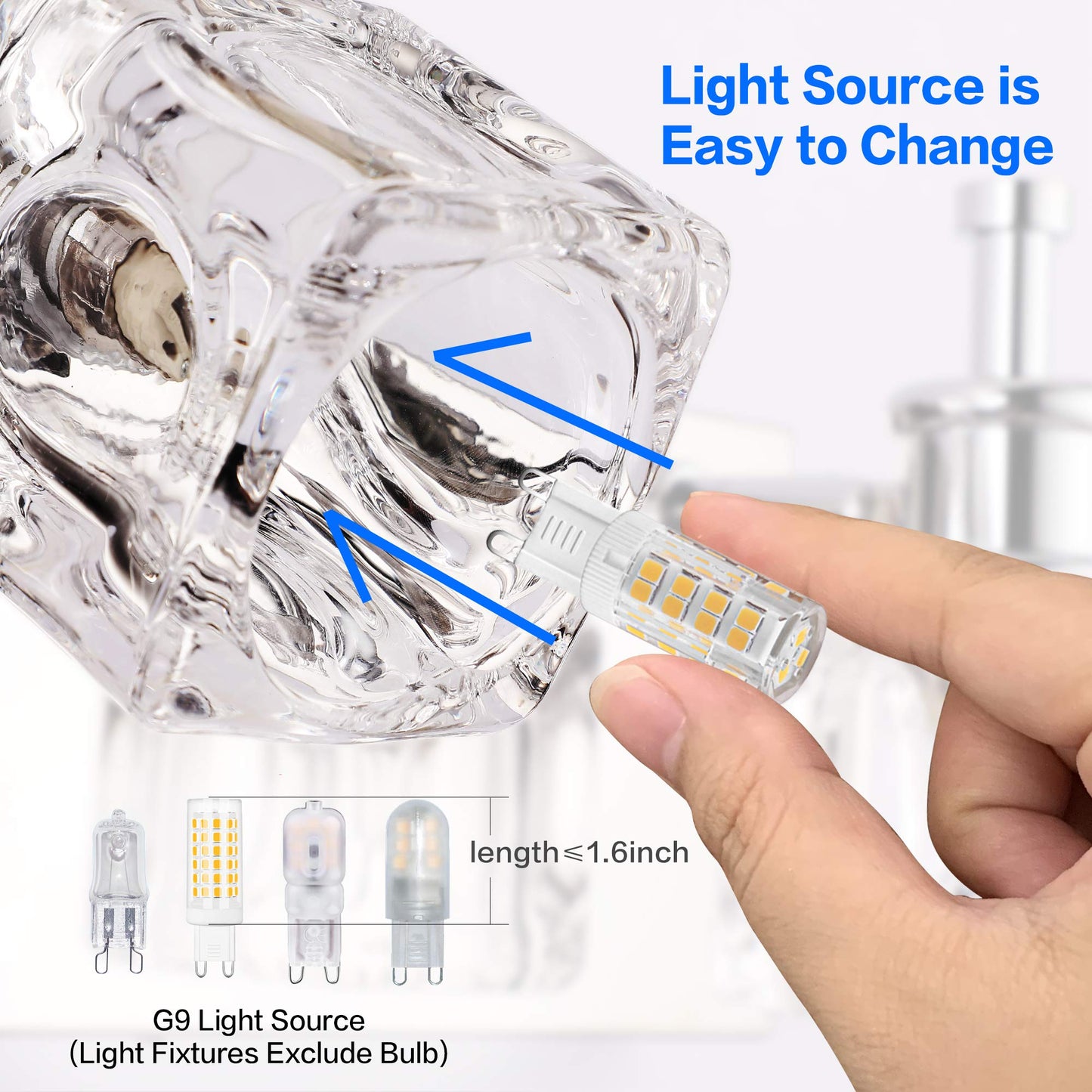 Presde Modern 5-Lights Bathroom Vanity Light Fixtures, Chrome Gloss Finish, Led Wall Lighting (Bulb Excluded)