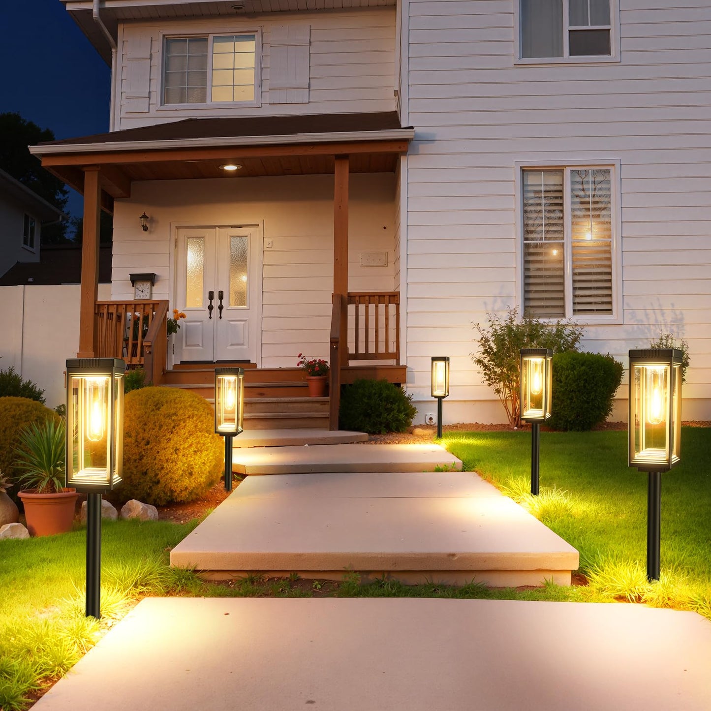 Wdtpro 6 Pack Upgraded Solar Pathway Lights Outdoor  Solar Lights Waterproof  Auto On/Off  15+ Hours Runtime  Lighting For Garden Outside Yard Driveway Landscape Path Patio  Warm White