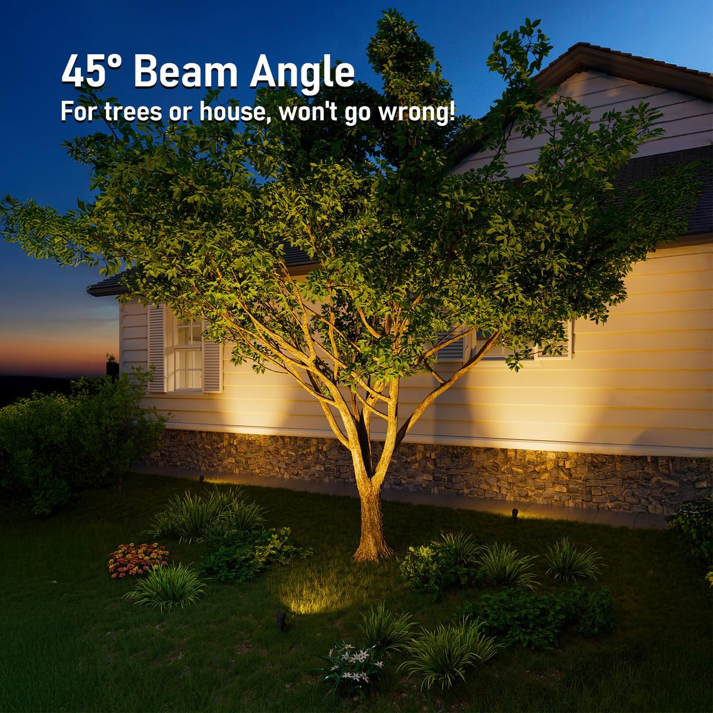 LEONLITE 8-Pack Low Voltage LED Landscape Spotlight, 4W 12V, Aluminum, Warm White (3000K), Model 60816, Bronze Finish