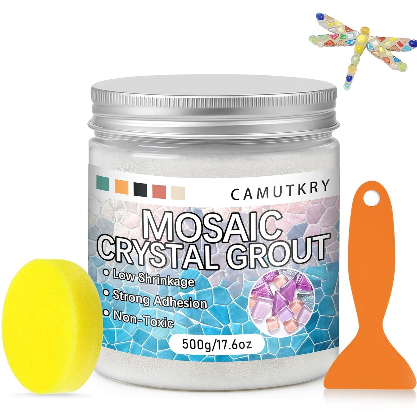 Mosaic Crystal Grout – Ultimate Grouting Solution & DIY Craft Essential for Mosaic Tile Projects, Handmade Art, & Home Decor (17.6oz)