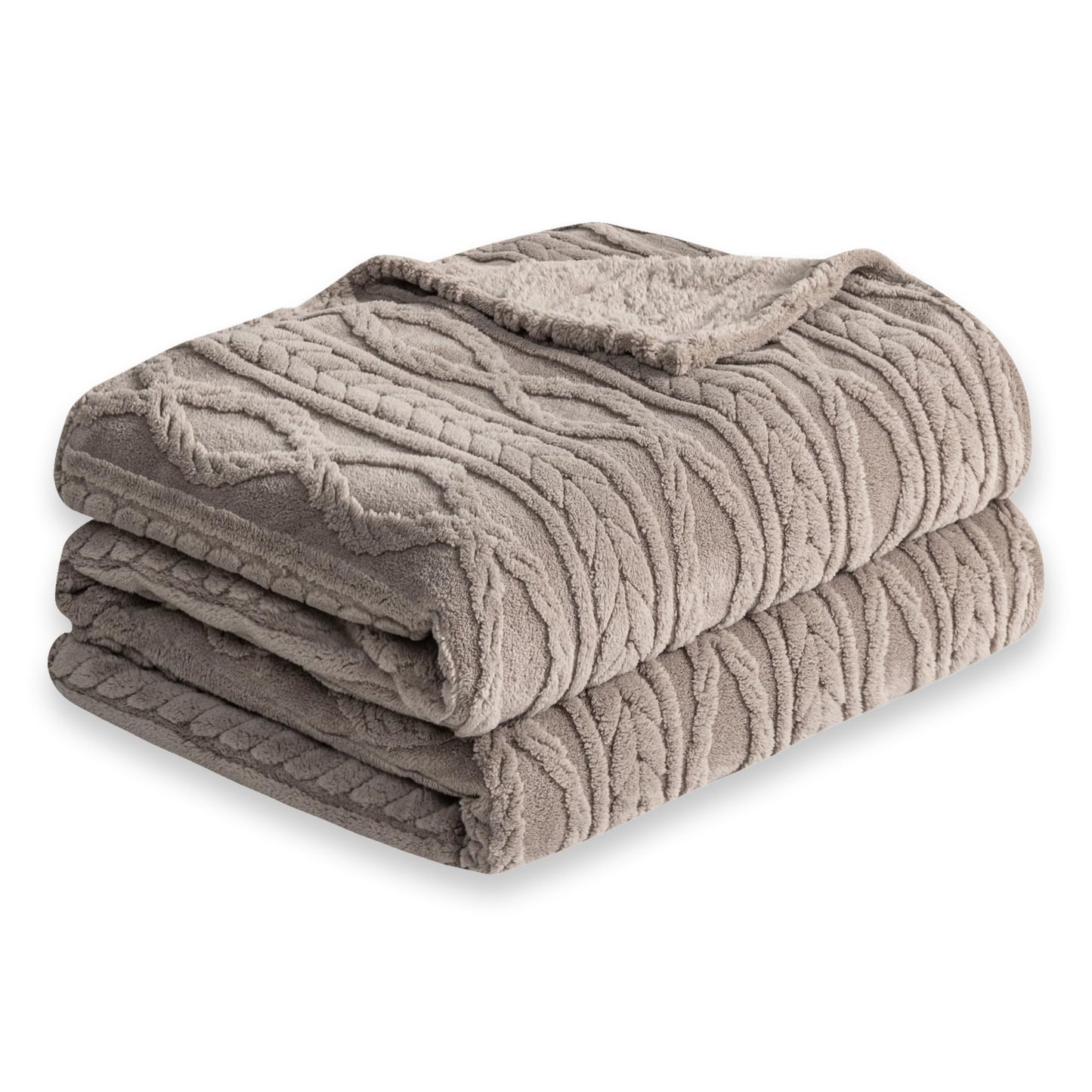COOVA Taupe Fleece Throw Blanket for Couch - Super Soft Cozy Plush Fuzzy Blanket for Sofa,Premium Sherpa Warm Throw for Women,Bed,Chair,50x60 Inches