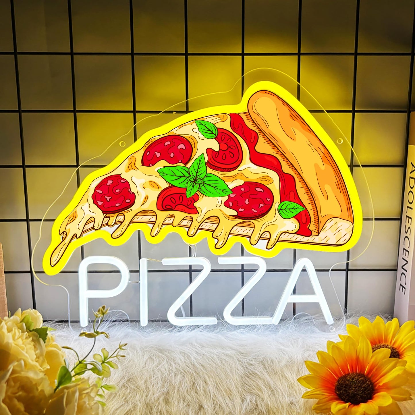 Pizza Neon Sign For Wall Decor  Dimmable Pizza Led Signs  Usb Powered Neon Light Sign For Shop  Home  Man Cave  Bar Pub  Neon Gifts