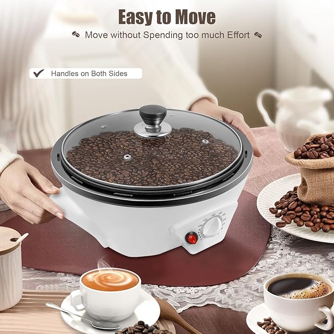 Home Coffee Roaster Machine, 1.1lbs Capacity with 0-240°C Digital Temperature Control – Easy to Use & Clean – Great for Coffee Beans, Peanuts, Nuts, and Popcorn