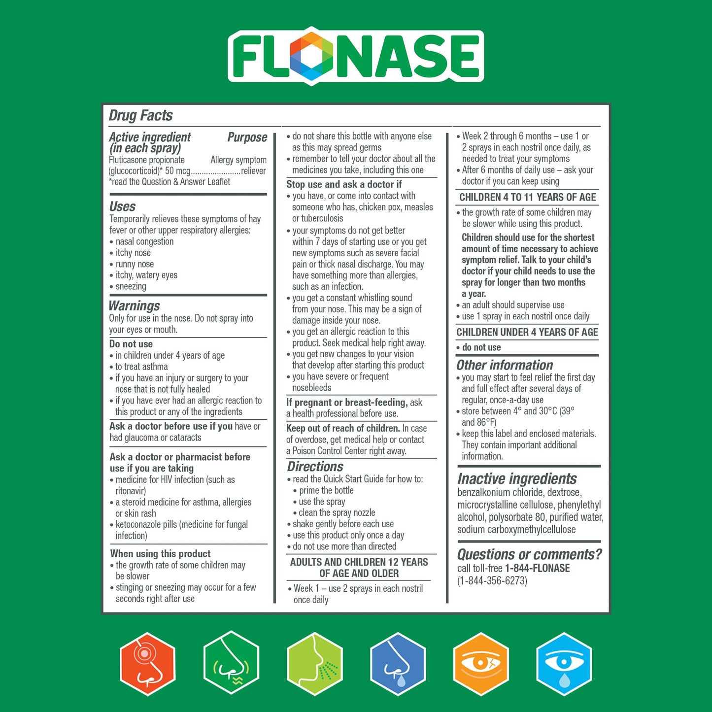 Flonase Allergy Relief Nasal Spray, 24 Hour Non Drowsy Allergy Medicine, Metered Nasal Spray - 72 Sprays - Fall and Seasonal Allergy Relief