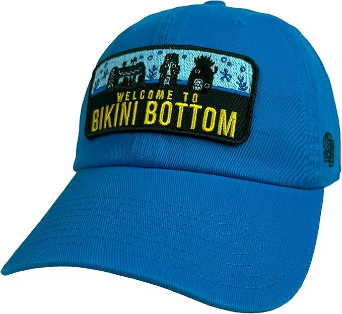 Popfunk Spongebob Bikini Bottom Patch Dad Hat - The U18 Adjustable Relaxed-Fit Cap - Unisex for Men and Women