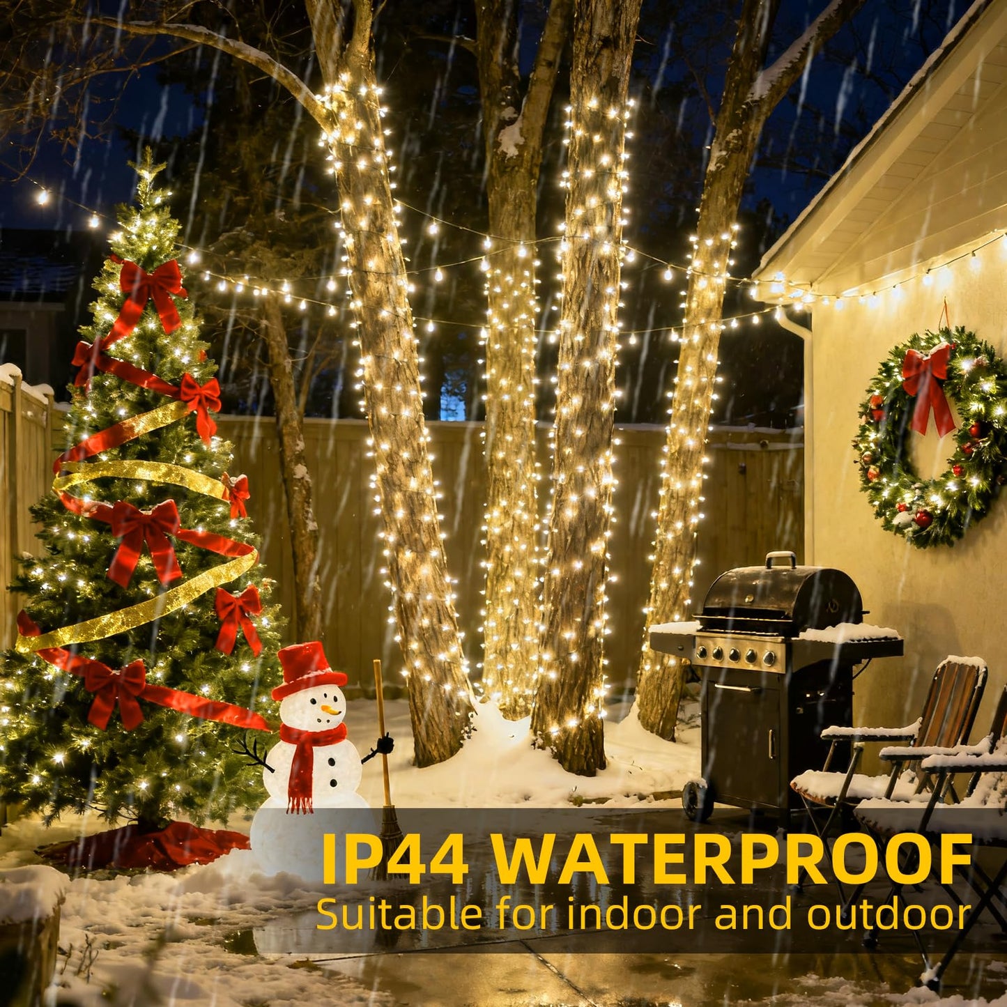 Lycklig Fairy Lights Plug In 65Ft 1000Led Warm Christmas Garland Lights With Timer Remote Waterproof Fire er Twinkle Cluster String Light For Bedroom Wreath Party Wreath Tree Decor Green Wire