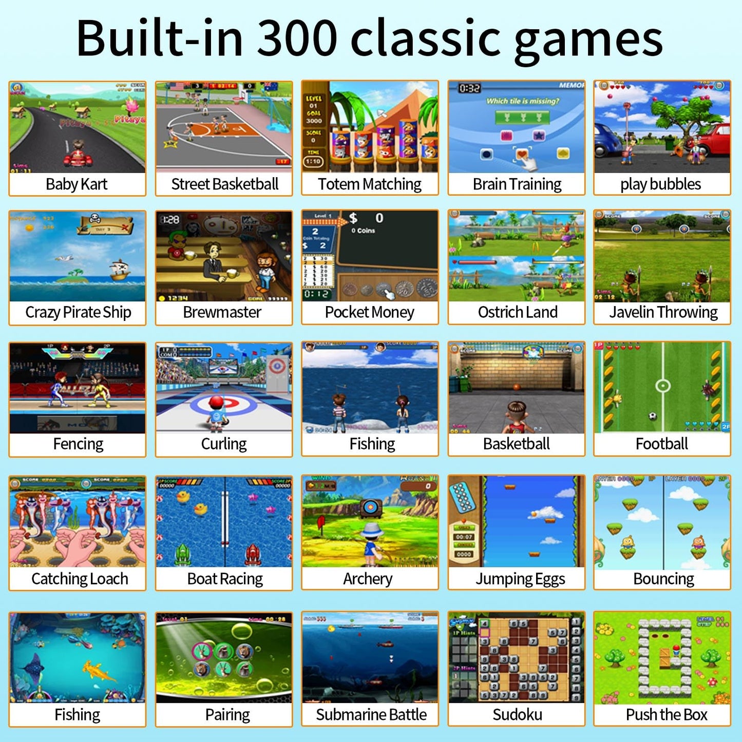 Damcoola Handheld Game Console for Kids, Built-in 300 Games, Including 137 Classic 16-bit Titles. Features a 3.0-inch Large Screen. A for Kids who Love Retro Gaming Fun!