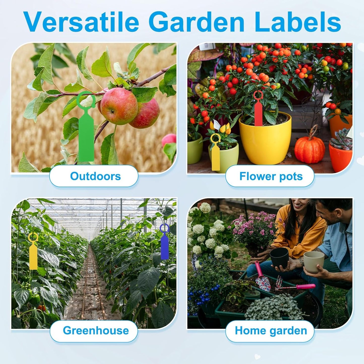 uxcell Waterproof Plastic Plant Labels, 100 Pcs 4.3 Inch Plant Hanging Labels, Color Hanging Plant Markers for Indoor Plants,Outdoor,Garden and Greenhouse (Red)