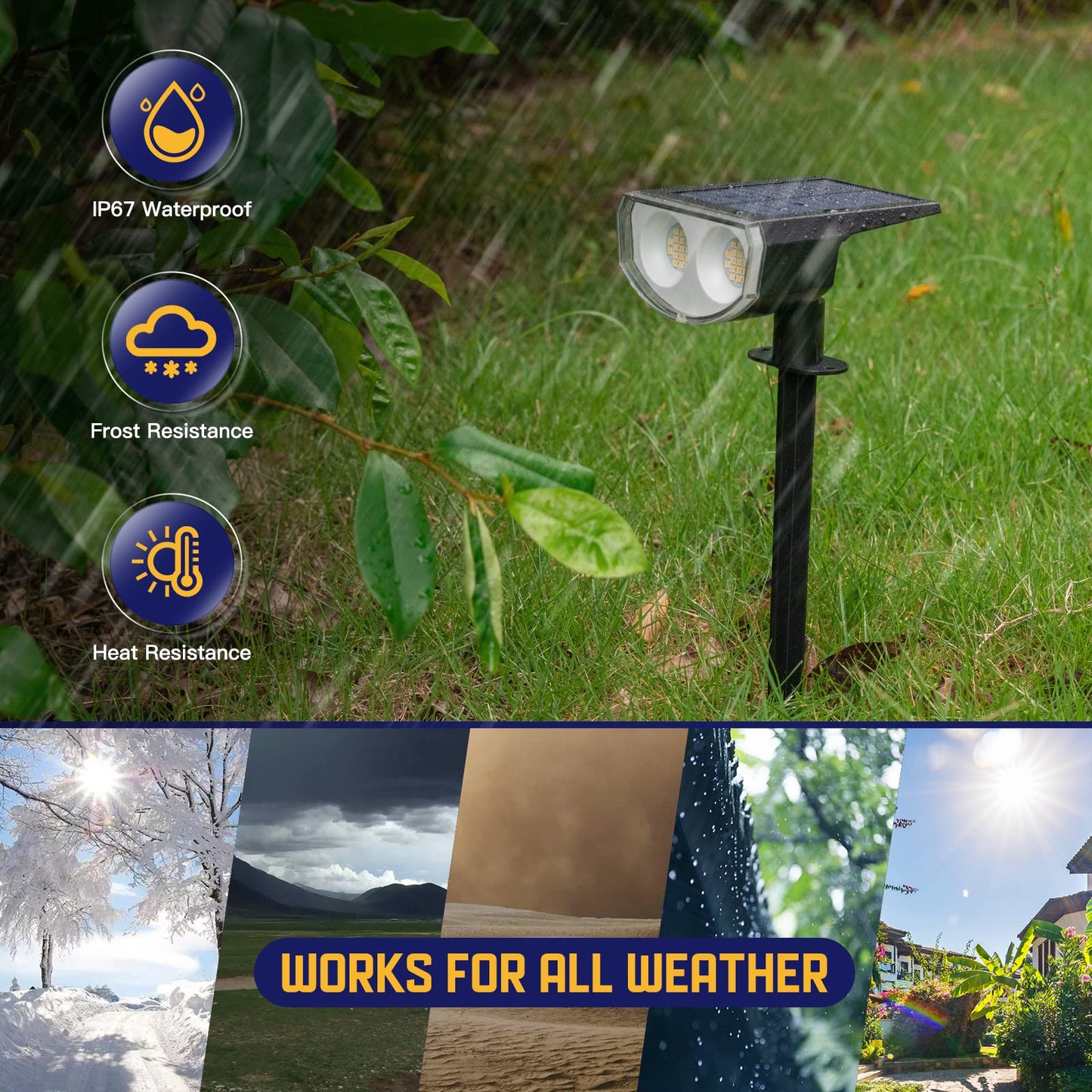 Kyosho Solar Spot Lights, 38 LED, IP67 Waterproof, 3 Modes, 6 Pack, Warm, Model 6 Pack-TOT38-Warm