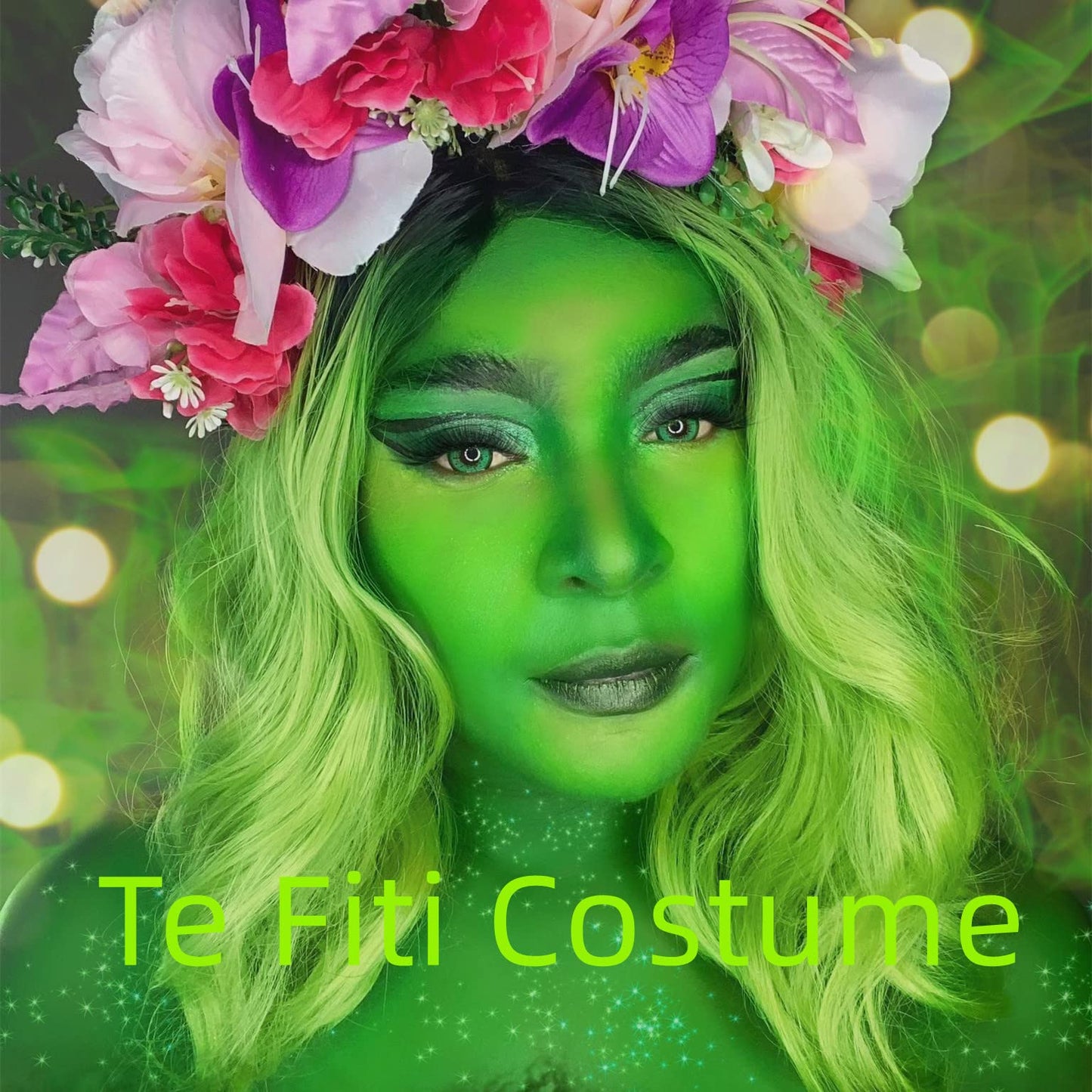 Mysense Amazon Green Face Body Paint Makeup,Water Activated Painting for Adults Children Te Fiti Gamora Wicked Witch Cosplay SFX