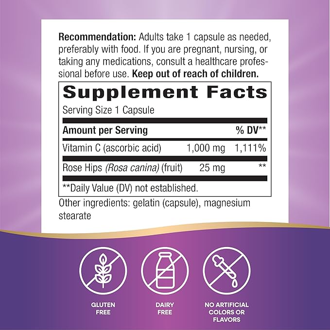 Nature's Way Vitamin C with Rose Hips Extra Strength; 1000 mg per Serving