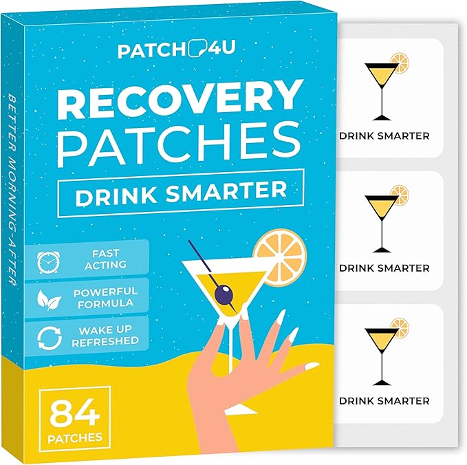 Recovery Patches 84 Pack - Wake Up Refreshed & Energized With Our 100% Natural Ingredients Recovery Patch - Skin-Friendly & Waterproof - Apply Before Drinking - Enhanced Morning Formula