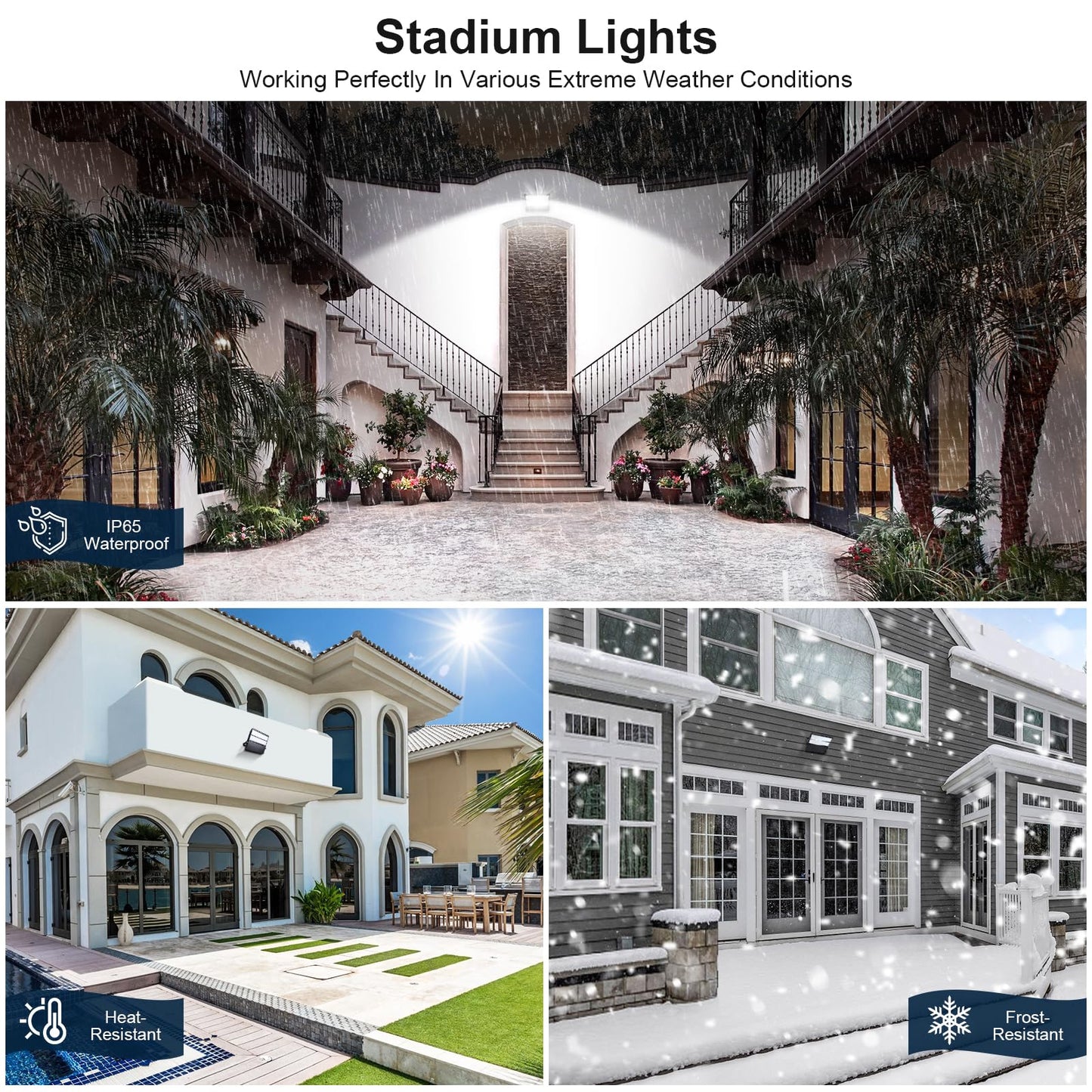 Tomourd Led Stadium Lights  Outdoor Super Bright 240 Watt 36000 Lumen Stadium Flood Light  5000K 120 Wider Lighting Angle Commercial Arena Lights 110Volt-277Volt (3 Pack)
