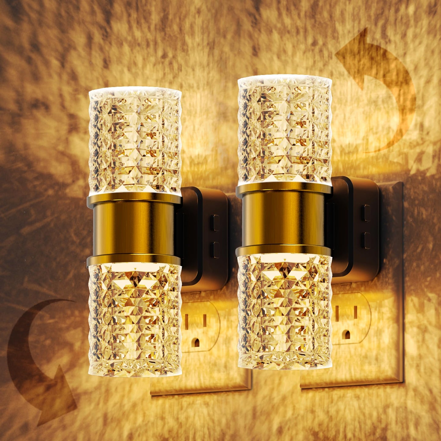 L Lohas Led Night Light Dimmable Night Lights Plug Into Wall 2 Pack 0-100Lm Adjustable Brightness Led Night Light Automatic Night Lights Plug In With Auto Light Sensor  For Bedroom Hallway Home Decor