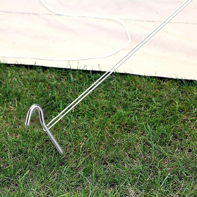 9 Inch Galvanized Tent Stakes Metal Tent Pegs, Heavy Duty Steel Yard Camping Stakes Tarp Hooks Inflatables Outdoor Decorations, 25 Pack