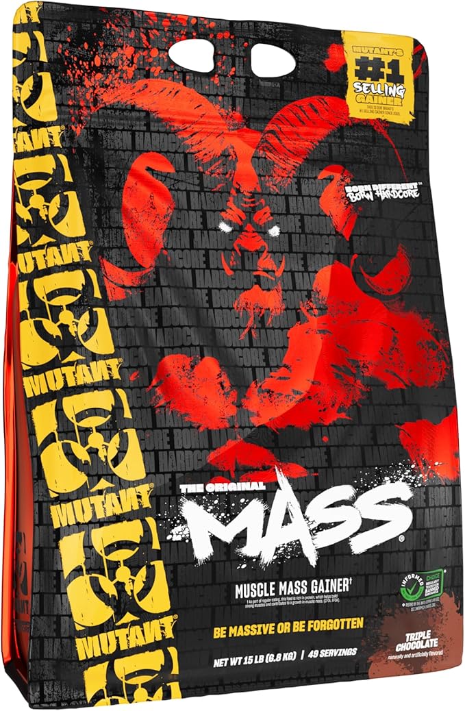 Mutant Mass Weight Gainer Protein Powder - Mass Builder for Bulking and Lean Mass Gainer, The Weight Gainer Men Need to Bulk up – 15 Pound – Triple Chocolate