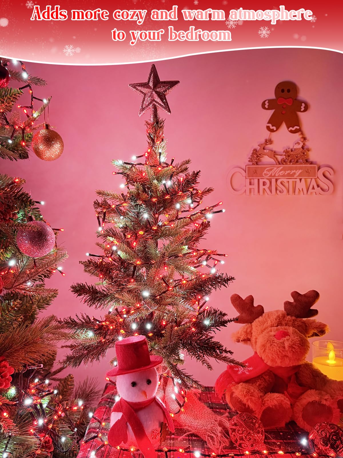 2025 New Christmas Cluster Lights 800 Led Flowing Twinkling  Fire er Fairy Lights With 15 Modes & Timer  Waterproof Christmas String Light For Indoor Outdoor Xmas Tree Party Garden Red And White