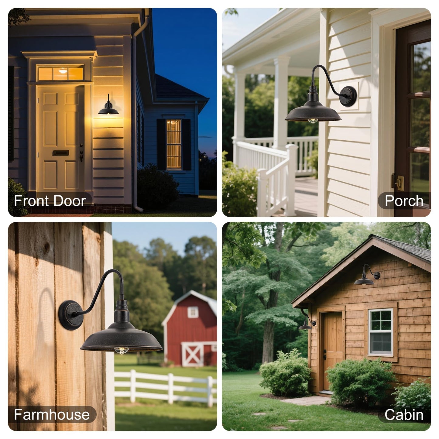 Goalplus Gooseneck Outdoor Light Fixture, 10 Dome, Bronze Metal, Model Lm2201-Br-2P, 2 Pack Barn Light For Porch, Patio, Garage