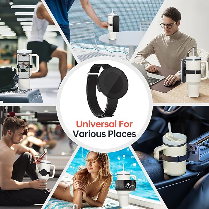 SHANSHUI Stanley Phone Holder Strap, Adjustable Strap for Watter Bottle Compatible with Magsafe for iPhone & AirPods, Stanley Cup Accessories