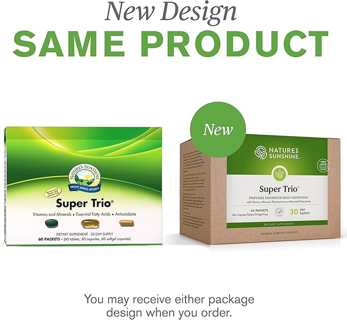 Nature's Sunshine Super Trio, 30 Day | Vitamin Packs for Men and Women Provide a Potent Blend of Vitamins, Minerals, Essential Fatty Acids, and Antioxidants